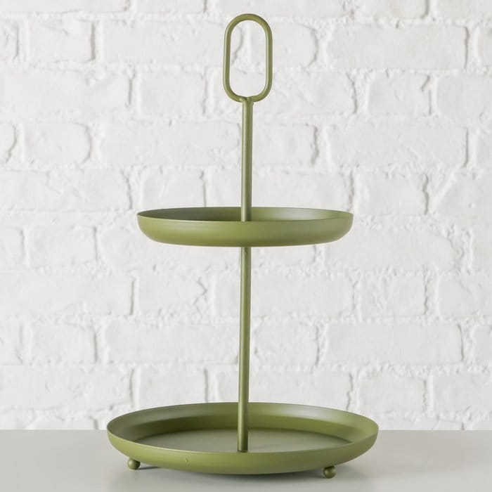 Boltze - Etagere - Tray - Metaal - Groen - 2 lagen - 34x20.5cm - Afbeelding 3