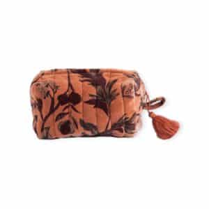 Imbarro - Beautybag - Pouch - Olivia – Caramel - Velvet - Toilettas – 20x13x8 cm