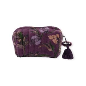 Imbarro - Beautybag - Pouch - Olivia – Purple - Velvet - Toilettas – 20x13x8 cm