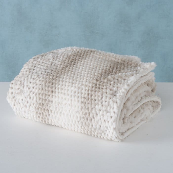 Boltze - Plaid - Deken - Comfort - 150x200cm - Zware Kwaliteit - Creme/Bruin/Beige - Afbeelding 2