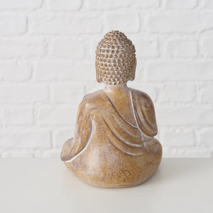 Boltze - Set van 2 - Buddha - Waxinehouders - Polystone - Handbeschilderd - 15 cm Hoog - Afbeelding 7