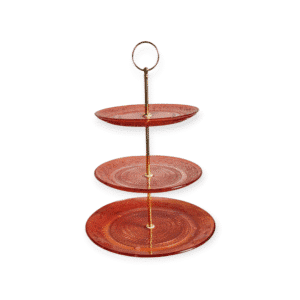 Daan Kromhout - Etagere - Glas - 3 lagen - Rood - hoogte 33 cm